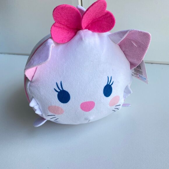 Disney Tsum Tsum Marie Cat from The Aristocats White Pink bow NWT Just Play 2023 - Picture 1 of 6